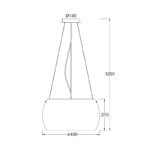 ΚΡΕΜΑΣΤΟ 3Χ60W E27 Φ40 Η128 ΓΥΑΛΙ ΦΙΜΕ PONTIAC - Image 2
