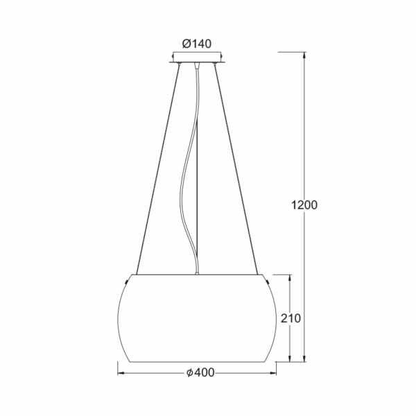 ΚΡΕΜΑΣΤΟ 3Χ60W E27 Φ40 Η128 ΓΥΑΛΙ ΦΙΜΕ PONTIAC - Image 2
