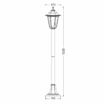 6S PLASTIC FLOOR GARDEN BLACK LUMINAIRE 100CM E27 IP44 - Image 3