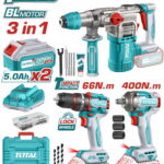 TOTAL ΕΠΑΓΓ. ΣΕΤ ΔΡΑΠ/ΒΙΔΟ ΚΡΟΥΣΤ.+ΠΝΕΥΜΑΤΙΚΟ ΠΙΣΤ.+ ΜΠΟΥΛΟΝΟΚΛΕΙΔΟ ΜΠΑΤ. Li-ion 20V (TCKLI20638E)