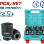 TOTAL ΕΠΑΓΓ. ΣΕΤ ΚΑΡΥΔΑΚΙΑ ΑΕΡΟΣ ΜΑΥΡΑ ΕΞΑΓΩΝΑ 3/4" 8 ΤΕΜ (THKISD34081)