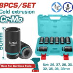 TOTAL ΕΠΑΓΓ. ΣΕΤ ΚΑΡΥΔΑΚΙΑ ΑΕΡΟΣ ΜΑΥΡΑ ΜΑΚΡΙΑ ΕΞΑΓΩΝΑ 3/4" 8 ΤΕΜ (THKISD34082L)