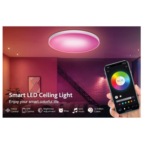 InLight Πλαφονιέρα οροφής LED 48W RGBW (with controller) D:37.5cm (42029) - Image 8