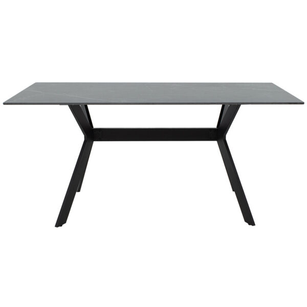 Τραπέζι Olivet pakoworld sintered stone μαύρο μαρμάρου-μαύρο 180x90x75εκ - Image 2
