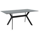 Τραπέζι Olivet pakoworld sintered stone μαύρο μαρμάρου-μαύρο 180x90x75εκ