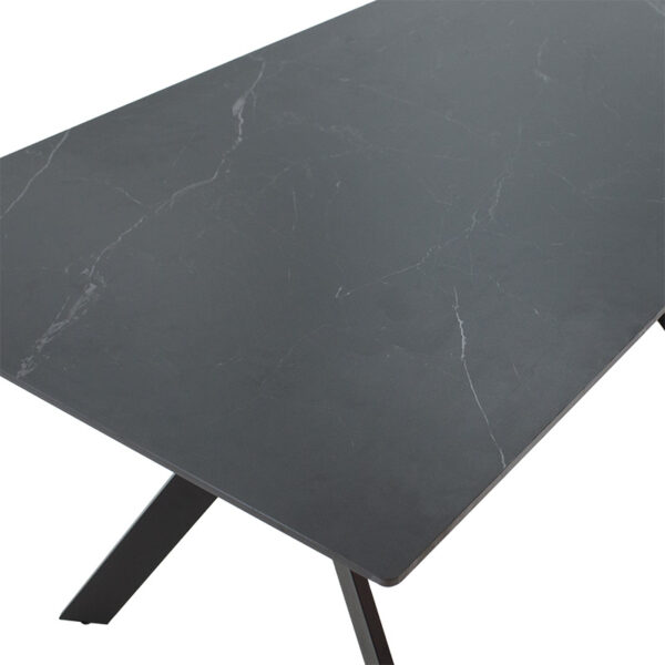 Τραπέζι Olivet pakoworld sintered stone μαύρο μαρμάρου-μαύρο 180x90x75εκ - Image 3