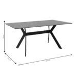 Τραπέζι Olivet pakoworld sintered stone μαύρο μαρμάρου-μαύρο 180x90x75εκ - Image 4
