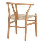 Καρέκλα Wishbone pakoworld rubberwood-σχοινί σε φυσική απόχρωση 53.5x57x74εκ - Image 2