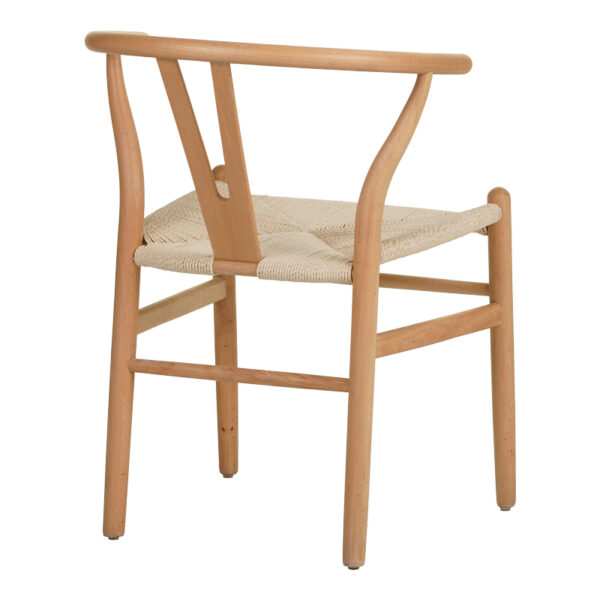 Καρέκλα Wishbone pakoworld rubberwood-σχοινί σε φυσική απόχρωση 53.5x57x74εκ - Image 2