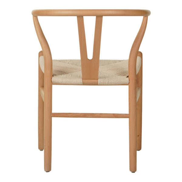 Καρέκλα Wishbone pakoworld rubberwood-σχοινί σε φυσική απόχρωση 53.5x57x74εκ - Image 5