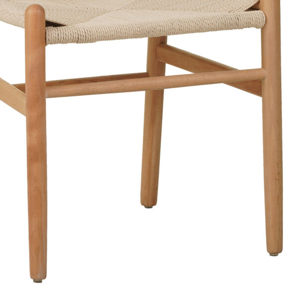 Καρέκλα Wishbone pakoworld rubberwood-σχοινί σε φυσική απόχρωση 53.5x57x74εκ - Image 7