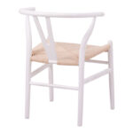Καρέκλα Wishbone pakoworld rubberwood-σχοινί σε λευκή απόχρωση 53.5x57x74εκ - Image 2