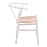 Καρέκλα Wishbone pakoworld rubberwood-σχοινί σε λευκή απόχρωση 53.5x57x74εκ - Image 3