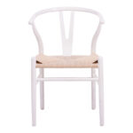 Καρέκλα Wishbone pakoworld rubberwood-σχοινί σε λευκή απόχρωση 53.5x57x74εκ - Image 4