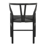 Καρέκλα Wishbone pakoworld rubberwood-σχοινί σε μαύρη απόχρωση 53.5x57x74εκ - Image 4