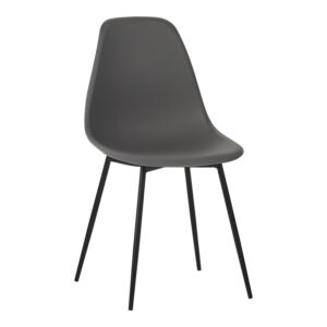 Καρέκλα Ballen pakoworld pp ανθρακί με μαύρα μεταλλικά πόδια 41.5x53x84.5εκ