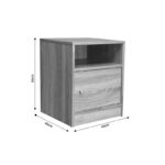 Κομοδίνο Foly pakoworld με ένα ντουλάπι γκρι oak 40x40x50εκ - Image 5
