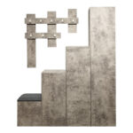 Έπιπλο εισόδου Nenich pakoworld σε γκρι oak απόχρωση 150x37x180εκ - Image 2