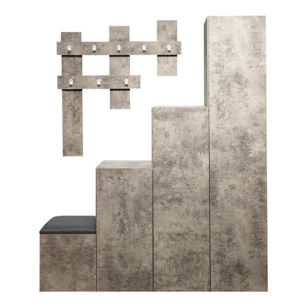 Έπιπλο εισόδου Nenich pakoworld σε γκρι oak απόχρωση 150x37x180εκ - Image 2