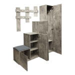 Έπιπλο εισόδου Nenich pakoworld σε γκρι oak απόχρωση 150x37x180εκ - Image 3