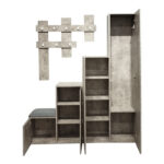Έπιπλο εισόδου Nenich pakoworld σε γκρι oak απόχρωση 150x37x180εκ - Image 4