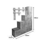 Έπιπλο εισόδου Nenich pakoworld σε γκρι oak απόχρωση 150x37x180εκ - Image 5