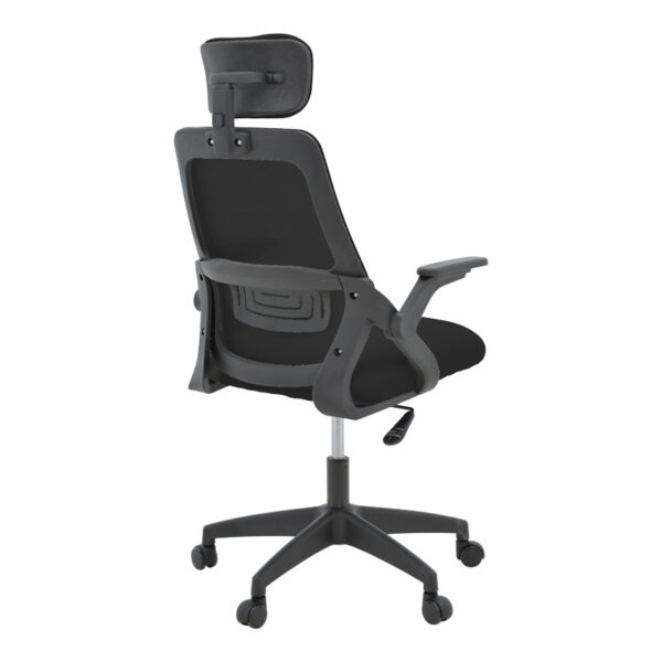 Καρέκλα γραφείου Peja pakoworld mesh ύφασμα μαύρο 58x60x107-117εκ - Image 2