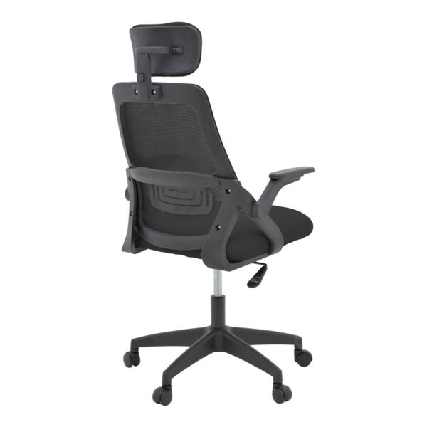 Καρέκλα γραφείου Peja pakoworld mesh ύφασμα μαύρο 58x60x107-117εκ - Image 3