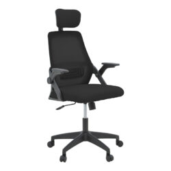 Καρέκλα γραφείου Peja pakoworld mesh ύφασμα μαύρο 58x60x107-117εκ