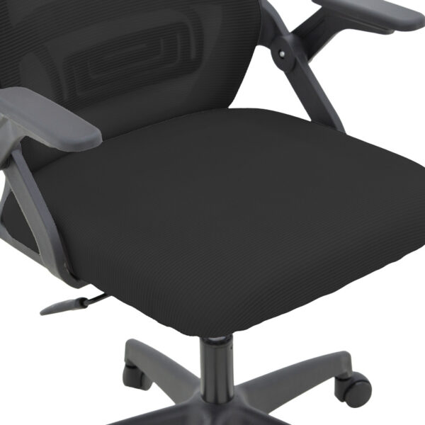 Καρέκλα γραφείου Peja pakoworld mesh ύφασμα μαύρο 58x60x107-117εκ - Image 8