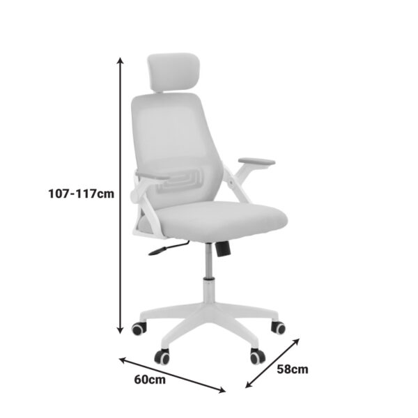 Καρέκλα γραφείου Peja pakoworld mesh ύφασμα μαύρο 58x60x107-117εκ - Image 9