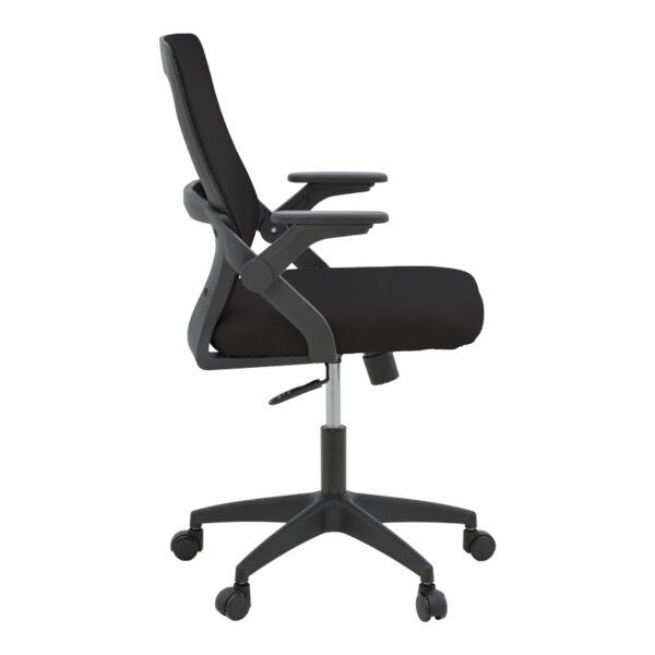 Καρέκλα γραφείου Reji pakoworld mesh ύφασμα μαύρο 58x60x89-99εκ - Image 3