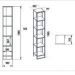 Βιβλιοθήκη Marble pakoworld χρώμα λευκό μαρμάρου-χρυσό 32x31,5x178,5εκ - Image 4
