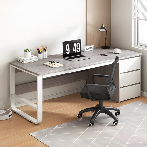 Γραφείο Salto pakoworld με συρταριέρα-MDF γκρι-λευκό 120x48x74εκ - Image 2