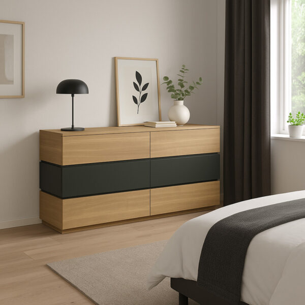 Συρταριέρα Sonlen pakoworld mdf σε ανθρακί-sonoma απόχρωση 120x40x72εκ - Image 2