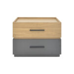 Κομοδίνο Sonlen pakoworld mdf σε sonoma-ανθρακί απόχρωση 60x40x44.5εκ - Image 2