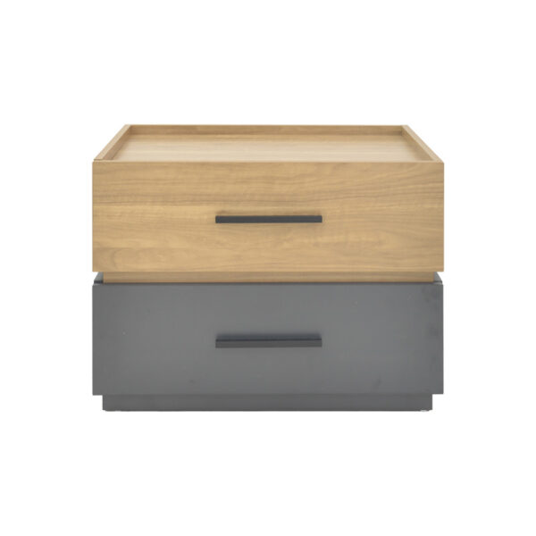 Κομοδίνο Sonlen pakoworld mdf σε sonoma-ανθρακί απόχρωση 60x40x44.5εκ - Image 2