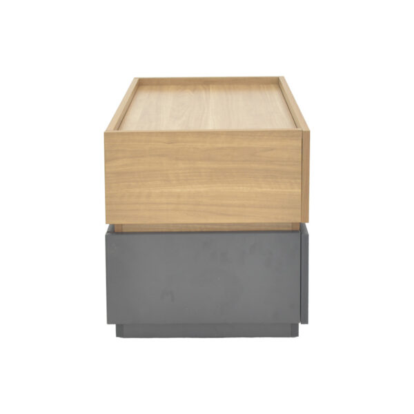 Κομοδίνο Sonlen pakoworld mdf σε sonoma-ανθρακί απόχρωση 60x40x44.5εκ - Image 4