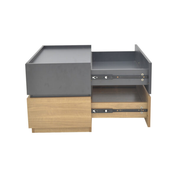 Κομοδίνο Sonlen pakoworld mdf σε sonoma-ανθρακί απόχρωση 60x40x44.5εκ - Image 5