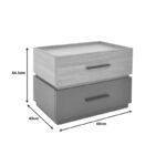 Κομοδίνο Sonlen pakoworld mdf σε sonoma-ανθρακί απόχρωση 60x40x44.5εκ - Image 8