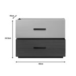 Κομοδίνο Sonlen pakoworld mdf σε καρυδί-μπεζ απόχρωση 60x40x44.5εκ - Image 4