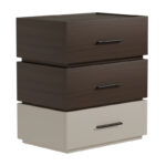 Κομοδίνο Sonlen pakoworld mdf σε καρυδί-μπεζ απόχρωση 60x40x66εκ - Image 3