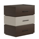 Κομοδίνο Sonlen pakoworld mdf σε καρυδί-μπεζ απόχρωση 60x40x66εκ - Image 4