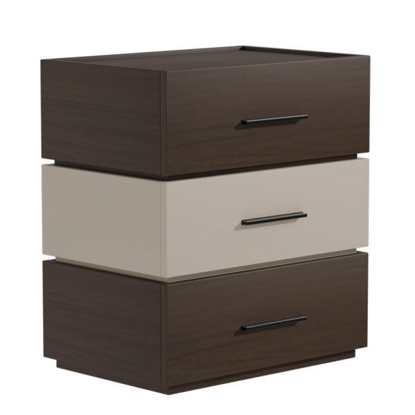 Κομοδίνο Sonlen pakoworld mdf σε καρυδί-μπεζ απόχρωση 60x40x66εκ - Image 4