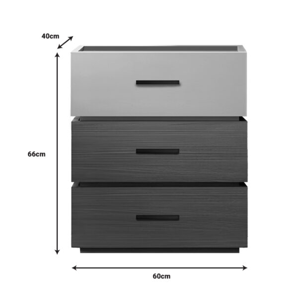 Κομοδίνο Sonlen pakoworld mdf σε καρυδί-μπεζ απόχρωση 60x40x66εκ - Image 5