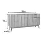 Μπουφές Hamea pakoworld mdf σε φυσική απόχρωση 150x39,5x73εκ - Image 7