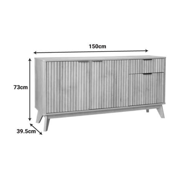 Μπουφές Hamea pakoworld mdf σε φυσική απόχρωση 150x39,5x73εκ - Image 7