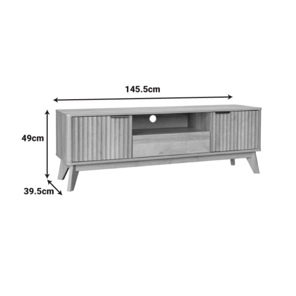 Έπιπλο τηλεόρασης Hamea pakoworld mdf σε φυσική απόχρωση 145x39,5x49εκ - Image 6