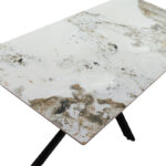 Τραπέζι Bethan pakoworld sintered stone λευκό μαρμάρου-μαύρο 180x90x75εκ - Image 4