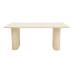 Τραπέζι Loozir pakoworld mdf σε λευκή όψη τραβερτίνας 180x90x75εκ - Image 2